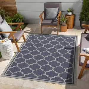 Sunshine GC_HAR2004 Blue 7 ft. 10 in. x 10 ft. 3 in. Indoor/Outdoor Area Rug Sunshine GC_HAR2004 Blue 7 ft. 10 in. x 10 ft. 3 in. Indoor/Outdoor Area Rug