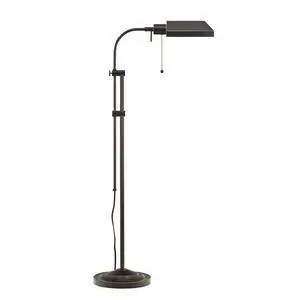 Metal Rectangular Floor Lamp with Adjustable Pole, Dark Bronze Metal Rectangular Floor Lamp with Adjustable Pole, Dark Bronze