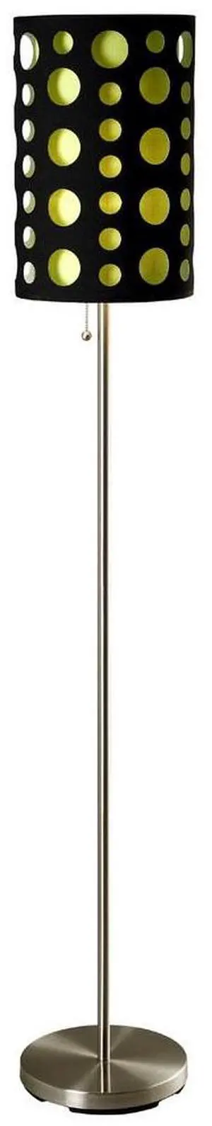 66" Tall Metal Floor Lamp, Retro Design with Black and Green Shade 66" Tall Metal Floor Lamp, Retro Design with Black and Green Shade
