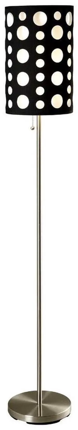 66" Tall Metal Floor Lamp, Retro Design with Black and White Shade 66" Tall Metal Floor Lamp, Retro Design with Black and White Shade