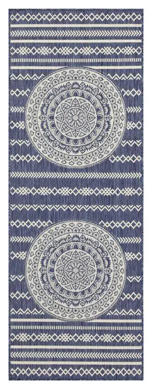 Sunshine GC_HAR2016 Blue 2 ft. 7 in. x 7 ft. 3 in. Indoor/Outdoor Area Rug Sunshine GC_HAR2016 Blue 2 ft. 7 in. x 7 ft. 3 in. Indoor/Outdoor Area Rug