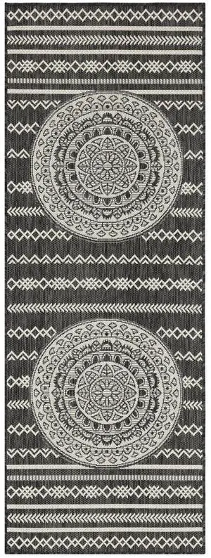 Sunshine GC_HAR2017 Anthracite 2 ft. 7 in. x 7 ft. 3 in. Indoor/Outdoor Area Rug Sunshine GC_HAR2017 Anthracite 2 ft. 7 in. x 7 ft. 3 in. Indoor/Outdoor Area Rug