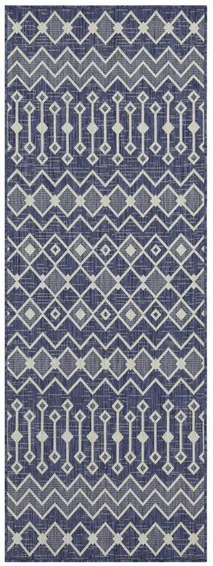 Sunshine GC_HAR2019 Blue 2 ft. 7 in. x 7 ft. 3 in. Indoor/Outdoor Area Rug Sunshine GC_HAR2019 Blue 2 ft. 7 in. x 7 ft. 3 in. Indoor/Outdoor Area Rug