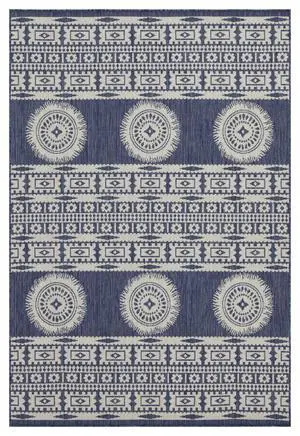 Sunshine GC_HAR2022 Blue 5 ft. 3 in. x 7 ft. 3 in. Indoor/Outdoor Area Rug Sunshine GC_HAR2022 Blue 5 ft. 3 in. x 7 ft. 3 in. Indoor/Outdoor Area Rug
