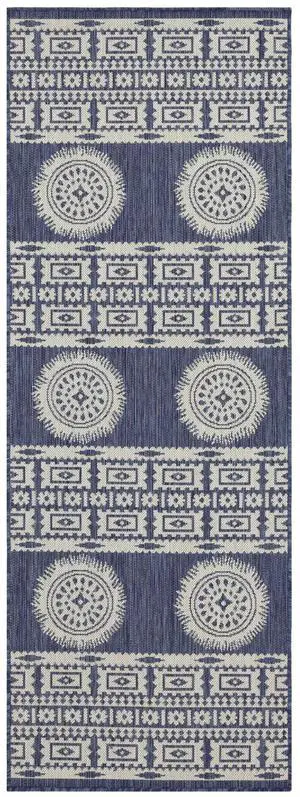 Sunshine GC_HAR2022 Blue 2 ft. 7 in. x 7 ft. 3 in. Indoor/Outdoor Area Rug Sunshine GC_HAR2022 Blue 2 ft. 7 in. x 7 ft. 3 in. Indoor/Outdoor Area Rug
