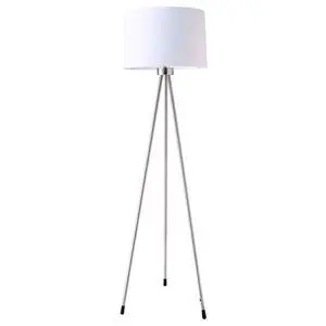 59" Tall Metal Floor Lamp with White Finish, Contemporary Design 59" Tall Metal Floor Lamp with White Finish, Contemporary Design