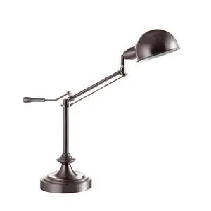 24.5" Tall Metal Adjustable Table Lamp with Perch Swing Arm, Silver Finish 24.5" Tall Metal Adjustable Table Lamp with Perch Swing Arm, Silver Finish