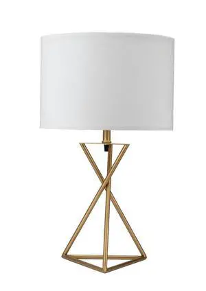 26.25" Tall "Ester" Mid-Century Metal Table Lamp, Hourglass Design, Matte Gold 26.25" Tall "Ester" Mid-Century Metal Table Lamp, Hourglass Design, Matte Gold