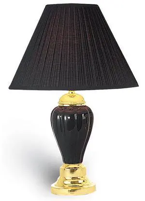 27" Tall Ceramic Table Lamp, Urn-Shaped with Black Finish, Linen Shade 27" Tall Ceramic Table Lamp, Urn-Shaped with Black Finish, Linen Shade