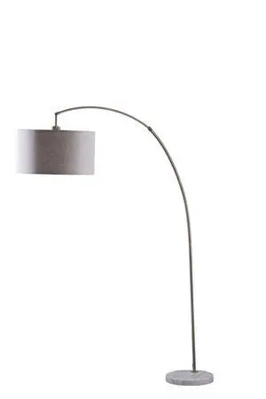 86" Tall Metal Floor Arc Lamp "Bowery", Beige and Antique Gold 86" Tall Metal Floor Arc Lamp "Bowery", Beige and Antique Gold