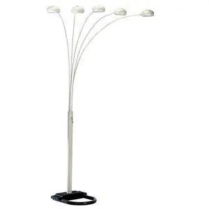 84" Tall Metal Floor Lamp with White Finish and 5 Adjustable Arch Arms 84" Tall Metal Floor Lamp with White Finish and 5 Adjustable Arch Arms