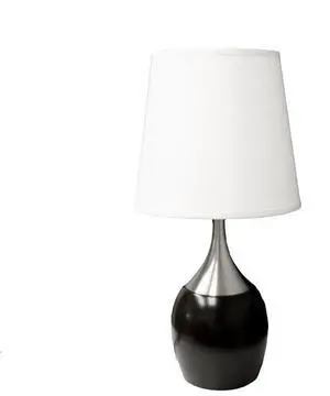 24" Tall Metal touch Table Lamp with Espresso Finish, White Shade 24" Tall Metal touch Table Lamp with Espresso Finish, White Shade