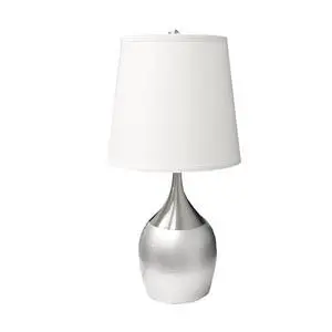 24" Tall Metal touch Table Lamp with Silver Finish, White Shade 24" Tall Metal touch Table Lamp with Silver Finish, White Shade