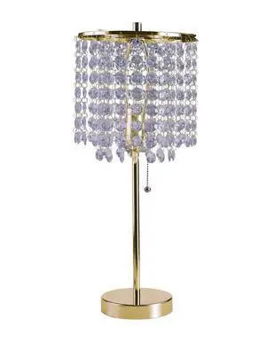20.25" Tall Metal Table Lamp" Deco Glam" with Gold Finish and Crystal Accents 20.25" Tall Metal Table Lamp" Deco Glam" with Gold Finish and Crystal Accents