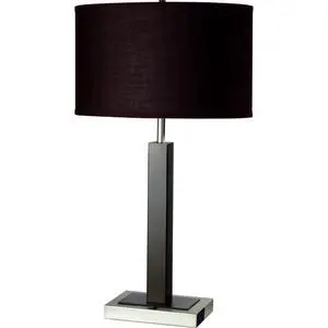 30" Tall Metal and Polyresin Table Lamp with Dark Espresso Finish, Fabric Shade 30" Tall Metal and Polyresin Table Lamp with Dark Espresso Finish, Fabric Shade