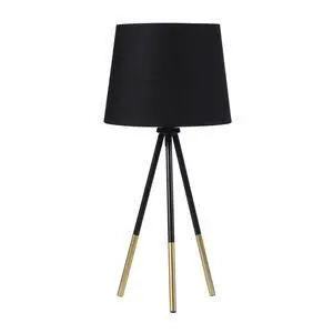 20" Tripod Leg Metal Table Lamp" Devon", Matte Black / Gold Metal 20" Tripod Leg Metal Table Lamp" Devon", Matte Black / Gold Metal