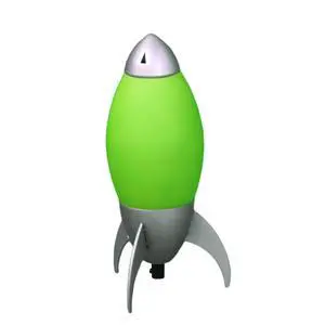10.5" Tall Acrylic Kids Table Lamp, Rocket Ship Design, Green 10.5" Tall Acrylic Kids Table Lamp, Rocket Ship Design, Green