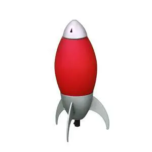 10.5" Tall Acrylic Kids Table Lamp, Rocket Ship Design, Red 10.5" Tall Acrylic Kids Table Lamp, Rocket Ship Design, Red