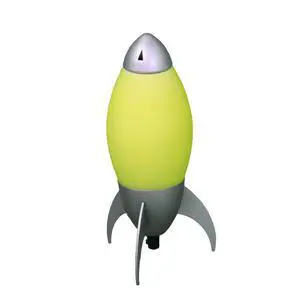 10.5" Tall Acrylic Kids Table Lamp, Rocket Ship Design, Yellow 10.5" Tall Acrylic Kids Table Lamp, Rocket Ship Design, Yellow