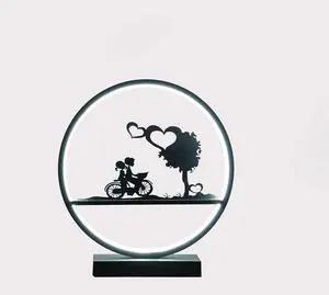 13-inch Girl and Boy on Bicycle Led Accent Table Lamp 13-inch Girl and Boy on Bicycle Led Accent Table Lamp