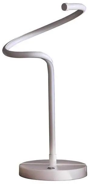 19-inch Led Matte White Curvilinear S-Curve Spiral Tube Led Table Lamp 19-inch Led Matte White Curvilinear S-Curve Spiral Tube Led Table Lamp