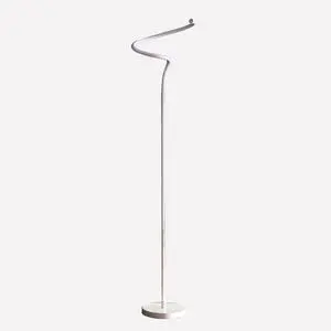 52.5-inch Led Matte White Curvilinear S-Curve Spiral Tube Angled Floor Lamp 52.5-inch Led Matte White Curvilinear S-Curve Spiral Tube Angled Floor Lamp