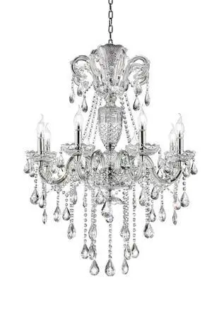 37" in Eilish Silver Crystal 8-Led Light Chandelier 37" in Eilish Silver Crystal 8-Led Light Chandelier