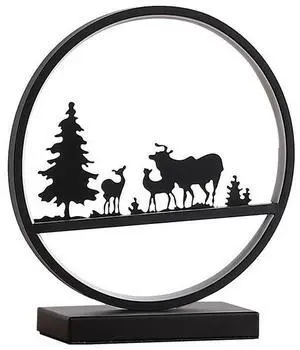 12.75" Deer Family Led Black Table Lamp 12.75" Deer Family Led Black Table Lamp