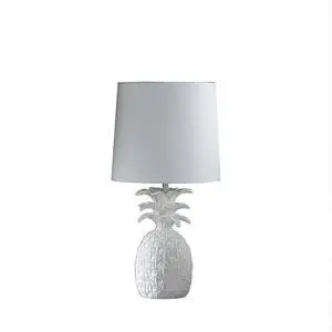 17" in Coastal White Tropical Heahea Pineapple Table Lamp 17" in Coastal White Tropical Heahea Pineapple Table Lamp