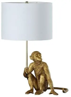 25.50" in Golden Monkey Holding Polyresin Table Lamp 25.50" in Golden Monkey Holding Polyresin Table Lamp