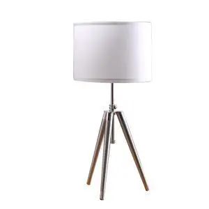 34.25" - 29.25" in Mid-Century Adjustable Tripod Chrome/Silver Metal Table Lamp 34.25" - 29.25" in Mid-Century Adjustable Tripod Chrome/Silver Metal Table Lamp