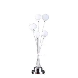 27.5" in 6-Light Acrylic Globe Aluminun Led Chrysanthe Silver Chrome Metal Table Lamp 27.5" in 6-Light Acrylic Globe Aluminun Led Chrysanthe Silver Chrome Metal Table Lamp