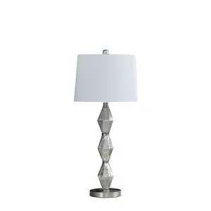 29.5" in Emil Moderne Geometric Glass Brushed Silver Table Lamp 29.5" in Emil Moderne Geometric Glass Brushed Silver Table Lamp