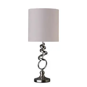21.5-inch Milo Abstract Brushed Silver Metal Table Lamp 21.5-inch Milo Abstract Brushed Silver Metal Table Lamp