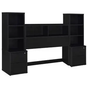 Geary Black 3-piece Full Bedroom Set with Bookcase Headboard Geary Black 3-piece Full Bedroom Set with Bookcase Headboard