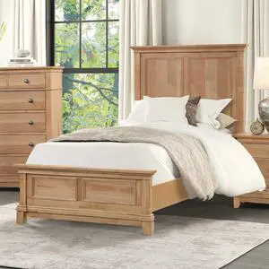 3Pc Set Farmhouse Style Twin Size Bed Nightstands Plank Headboard Natural Oak Bedroom Furniture 3Pc Set Farmhouse Style Twin Size Bed Nightstands Plank Headboard Natural Oak Bedroom Furniture