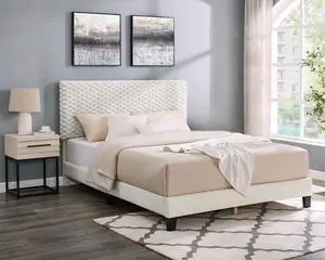 Findlay 2-Piece Bedroom Set, Plush 3D Upholstered Bed with Nightstand, Queen Findlay 2-Piece Bedroom Set, Plush 3D Upholstered Bed with Nightstand, Queen