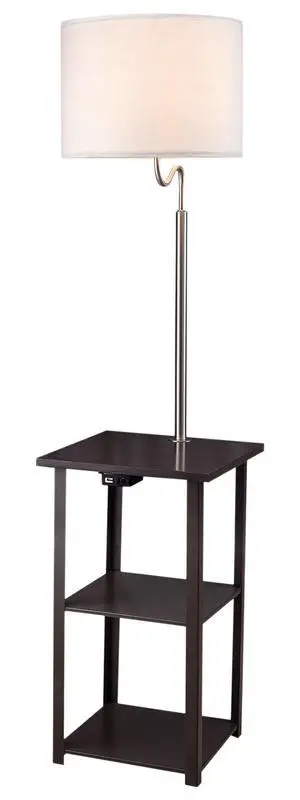 58" Squared Sofa Side Shelves Table Lamp W/ Power Station (1.14/14.96) 58" Squared Sofa Side Shelves Table Lamp W/ Power Station (1.14/14.96)