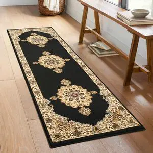 Classic GC_VIN5010 Black 2 ft. 7 in. x 7 ft. 3 in. Area Rug Classic GC_VIN5010 Black 2 ft. 7 in. x 7 ft. 3 in. Area Rug