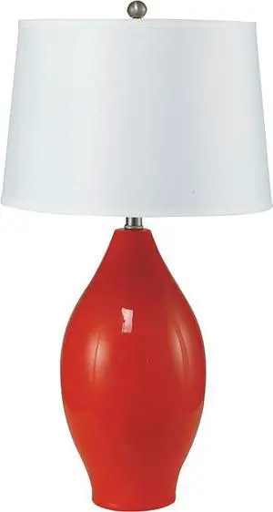 28"H Red Lemon Shape Ceramic Table Lamp 28"H Red Lemon Shape Ceramic Table Lamp