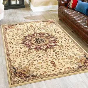 Classic GC_VIN5014 Cream 5 ft. 3 in. x 7 ft. 3 in. Area Rug Classic GC_VIN5014 Cream 5 ft. 3 in. x 7 ft. 3 in. Area Rug