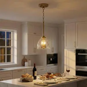 Ember Three Candle Lights Chain Pendant with Clear Glass - Satin Brass Ember Three Candle Lights Chain Pendant with Clear Glass - Satin Brass