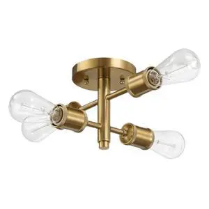 Ephemeral Four Lights Semi Flush Mount Retro Hallway Kitchen Bedroom Living Room Ceiling Pendant 11"W × 6.5"H Ephemeral Four Lights Semi Flush Mount Retro Hallway Kitchen Bedroom Living Room Ceiling Pendant 11"W × 6.5"H