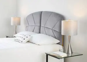 23" Contemporary Metal Table Lamp in Brushed Nickel and Grey Linen Shade From Grandview Gallery - Set Of 2 23" Contemporary Metal Table Lamp in Brushed Nickel and Grey Linen Shade From Grandview Gallery - Set Of 2