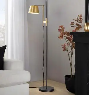 Metric Floor Lamp in Black and Antique Brass Metric Floor Lamp in Black and Antique Brass