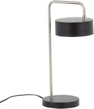 Contemporary Table Lamp in Nickel and Black Metal Contemporary Table Lamp in Nickel and Black Metal