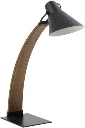 Noah Mid-Century Modern Table Lamp in Walnut and Black Noah Mid-Century Modern Table Lamp in Walnut and Black