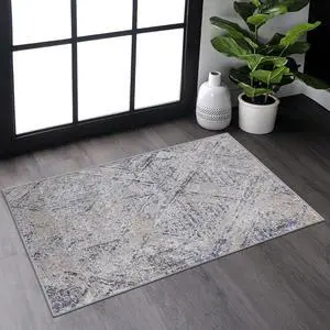 Collection 36*24 inch Blue / Grey / Geometric Doormat Rug Collection 36*24 inch Blue / Grey / Geometric Doormat Rug
