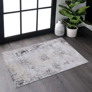 Gold Washable Rug 36*24 inch Doormat Rug (Gray+Gold, 36*24 inch) Gold Washable Rug 36*24 inch Doormat Rug (Gray+Gold, 36*24 inch)