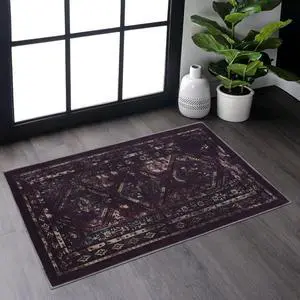 Black Washable Rug 36*24 inch Doormat Rug (Black+Burgundy, 36*24 inch) Black Washable Rug 36*24 inch Doormat Rug (Black+Burgundy, 36*24 inch)